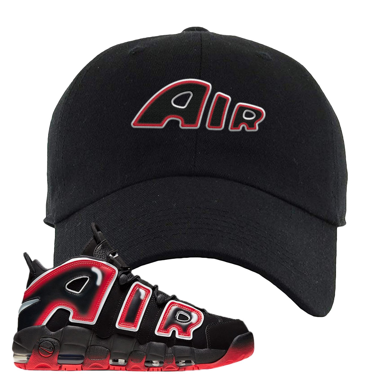 Air More Uptempo Laser Crimson Air From The Sneaker Black Sneaker Hook Up Dad Hat