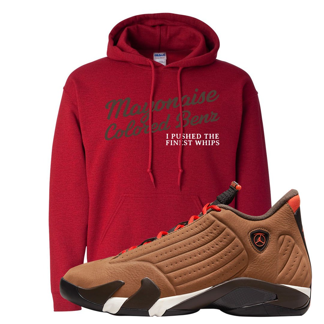 Winterized 14s Hoodie | Mayonaise Colored Benz, Red