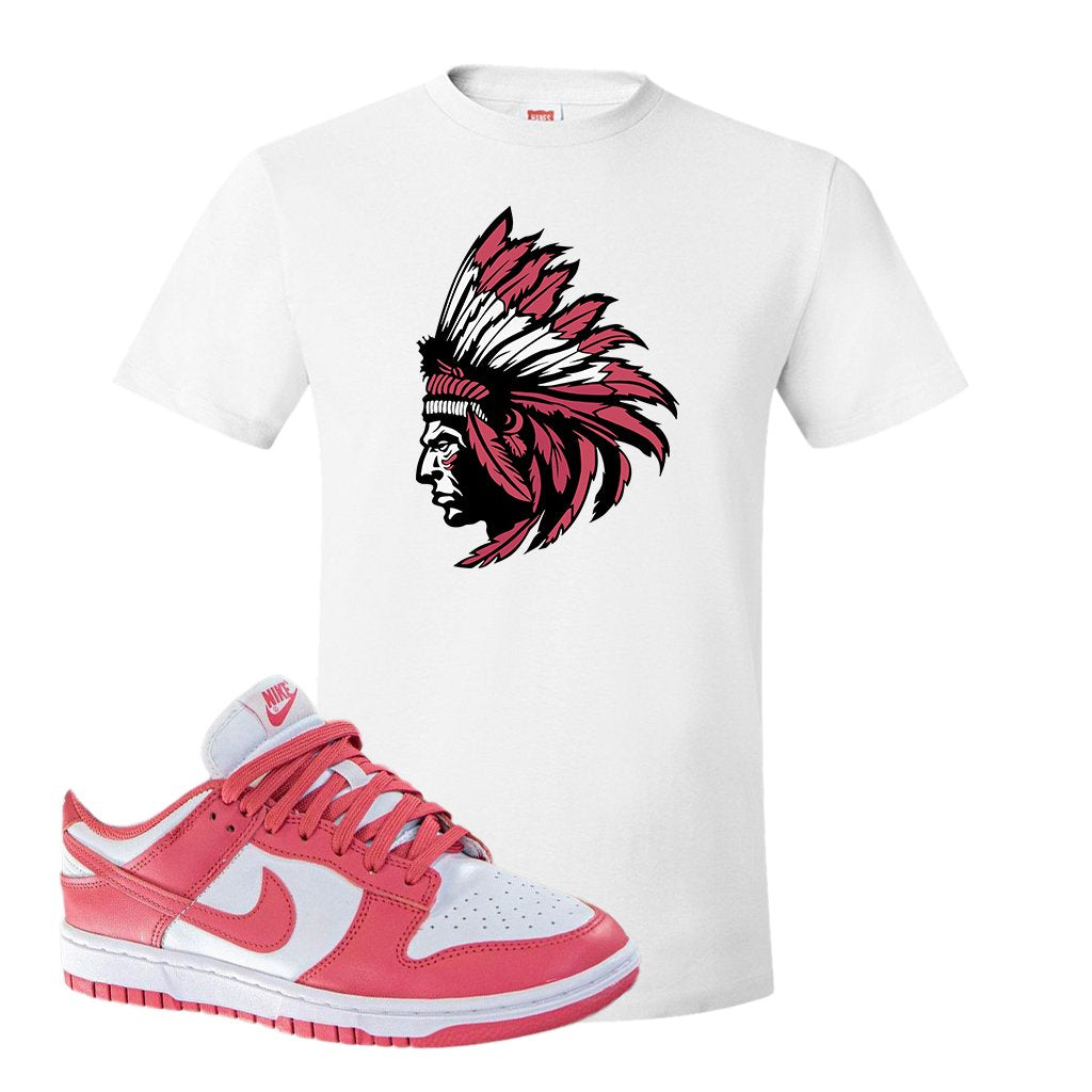 Archeo Pink Low Dunks T Shirt | Indian Chief, White