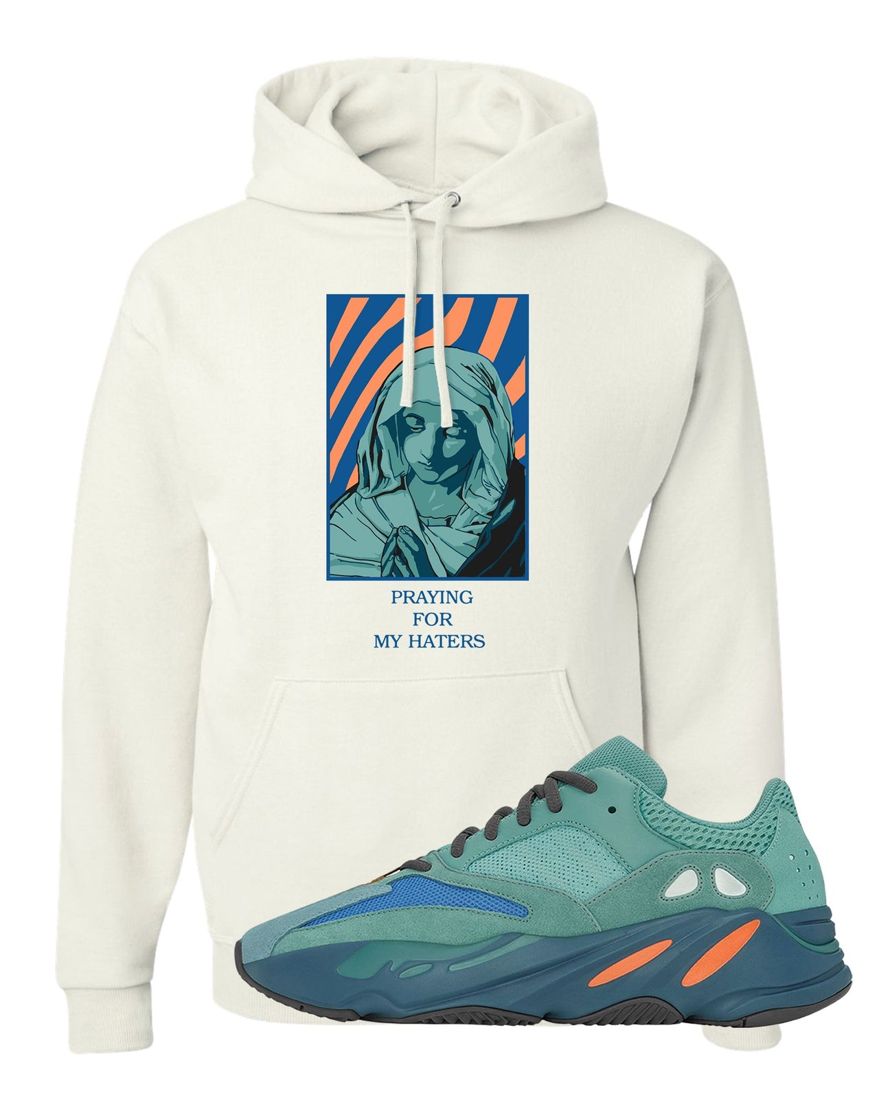 Faded Azure 700s Hoodie | God Told Me, White