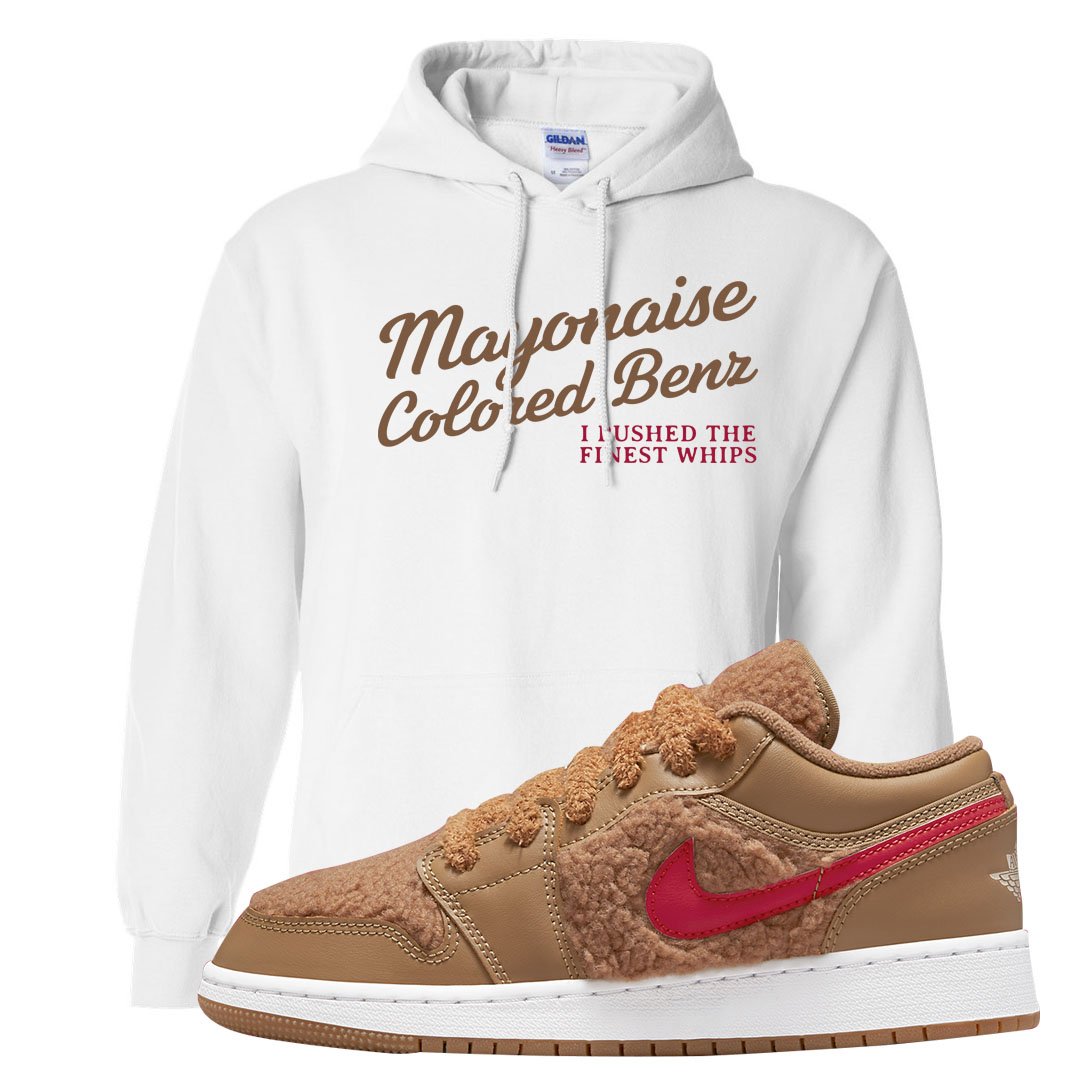 Teddy Bear Low 1s Hoodie | Mayonaise Colored Benz, White