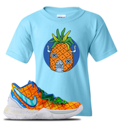 Kyrie 5 Pineapple House Pineapple House Sky Blue Sneaker Hook Up Kid's T-Shirt