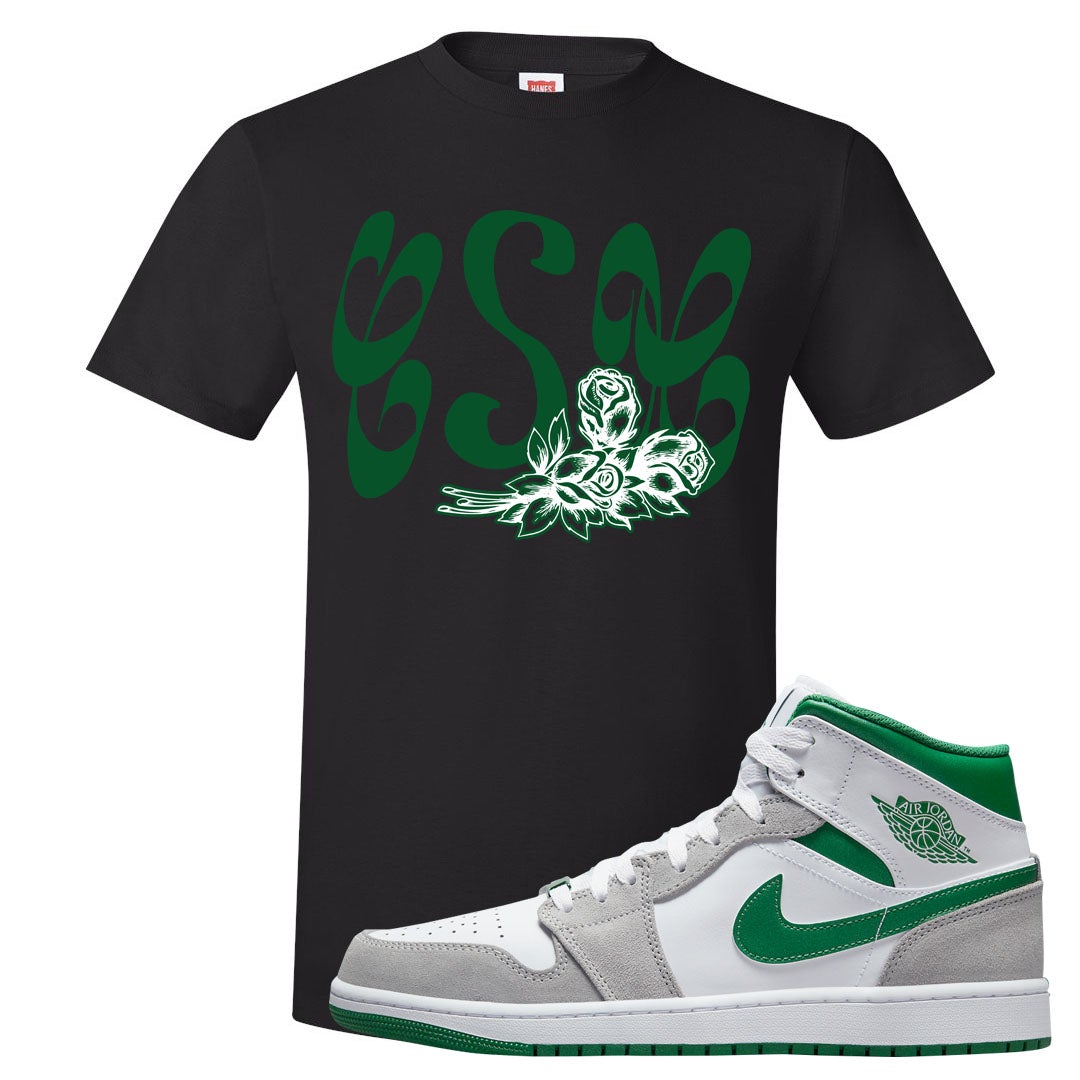 Light Smoke Pine Green Mid 1s T Shirt | Certified Sneakerhead, Black