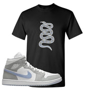 Wolf Grey Mid 1s T Shirt | Coiled Snake, Black