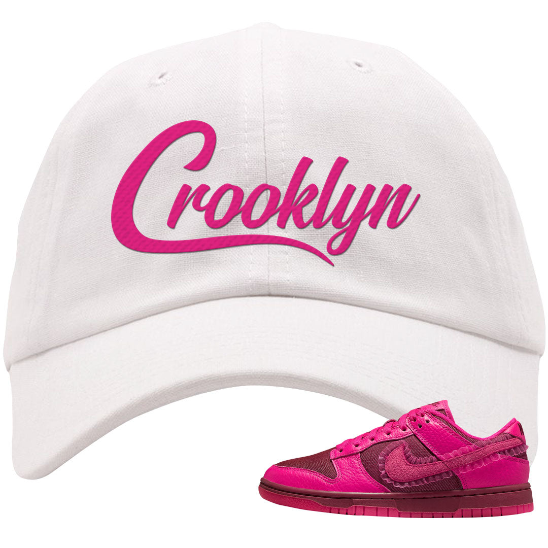 2022 Valentine's Day Low Dunks Dad Hat | Crooklyn, White