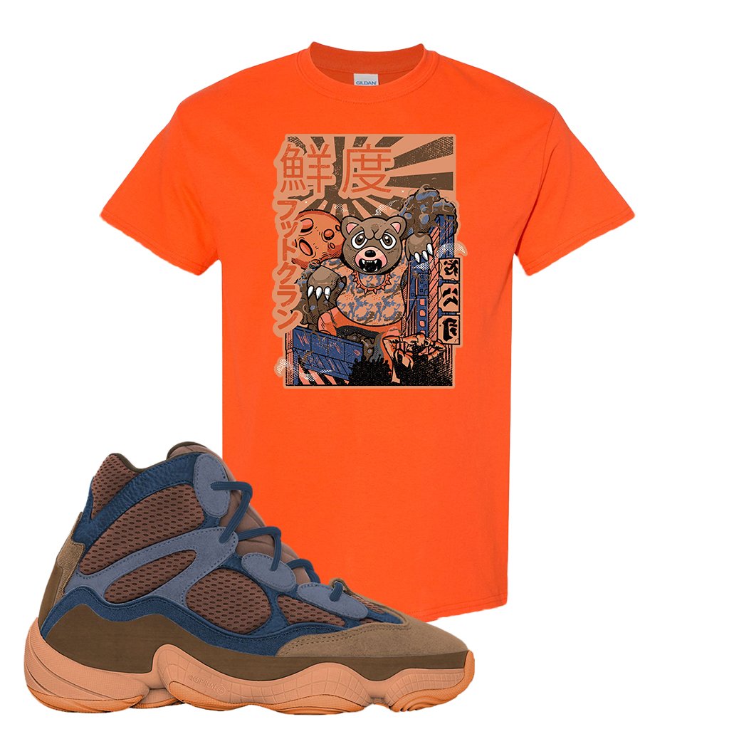 Yeezy 500 High Tactile T Shirt | Attack Of The Bear, Orange