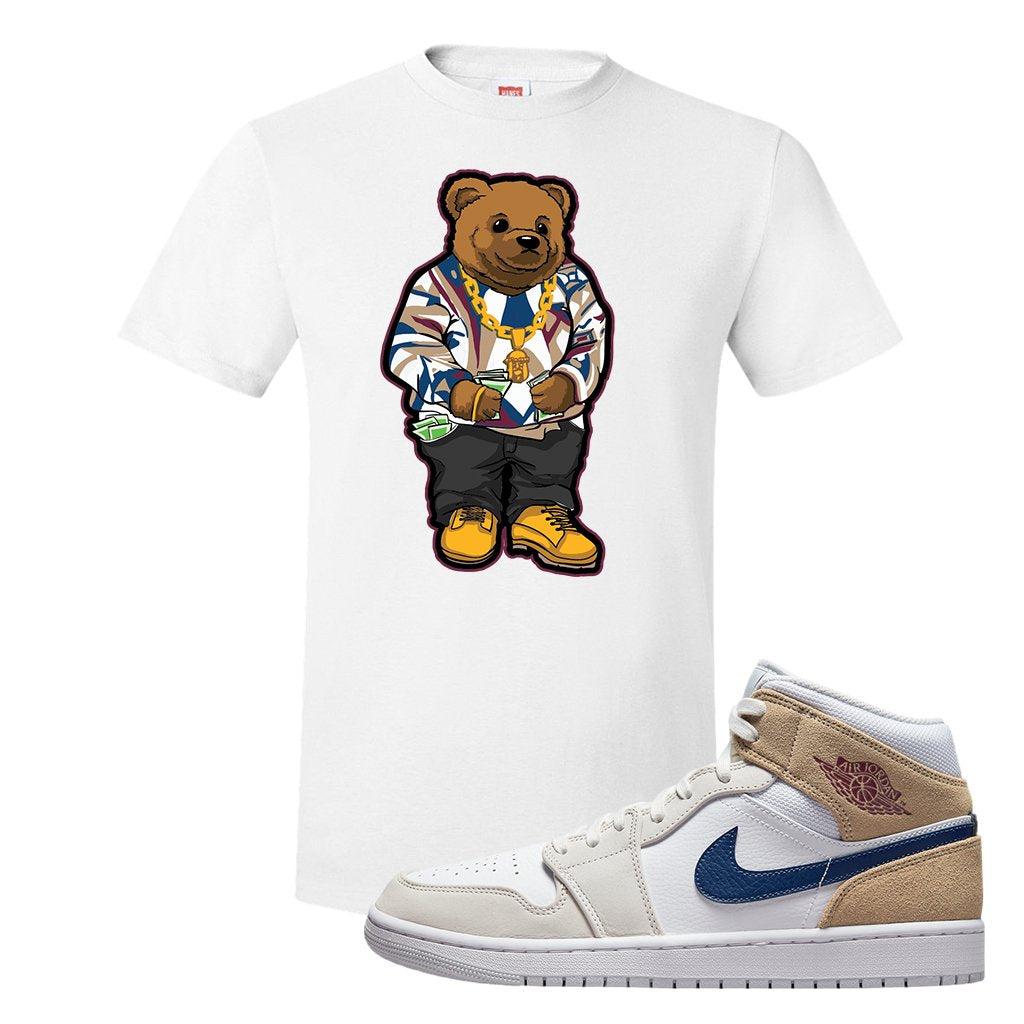 White Tan Navy 1s T Shirt | Sweater Bear, White
