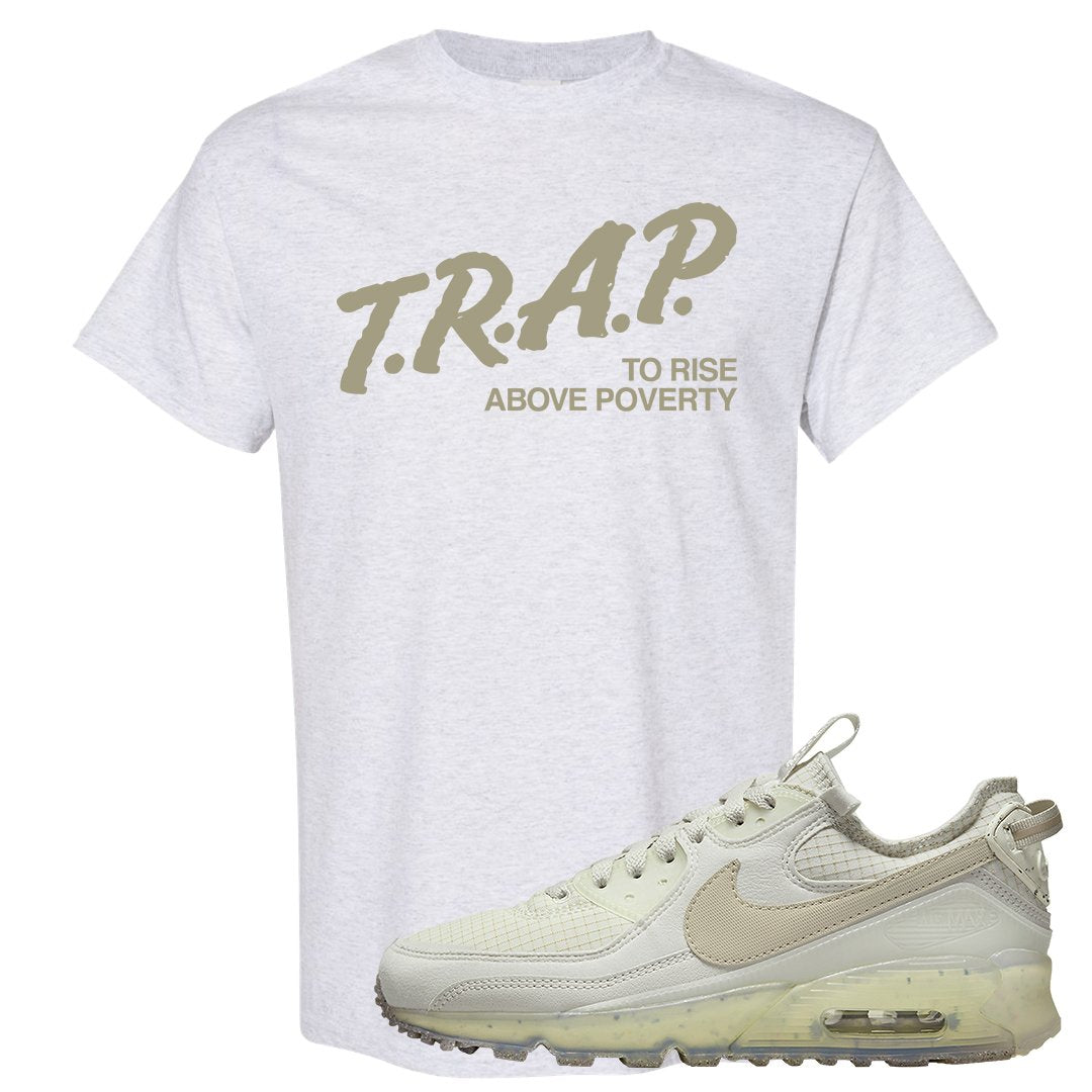 Terrascape Light Bone 90s T Shirt | Trap To Rise Above Poverty, Ash