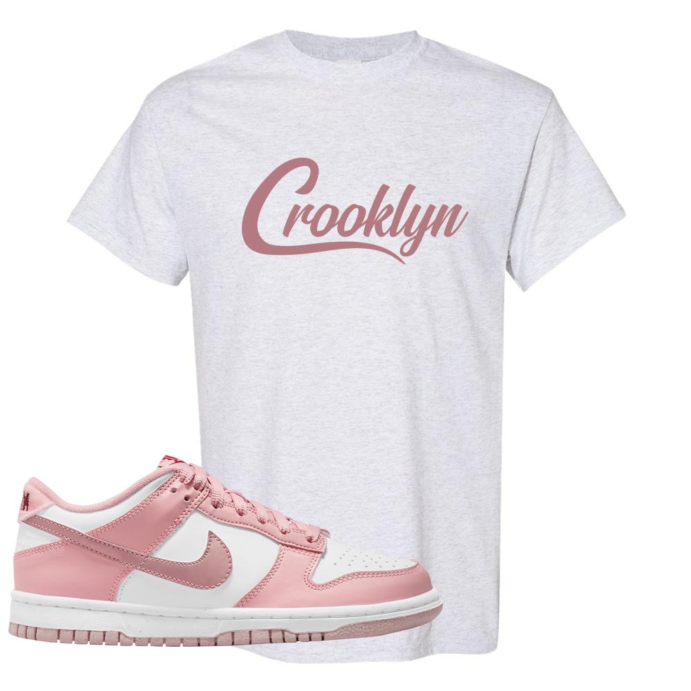 Pink Velvet Low Dunks T Shirt | Crooklyn, Ash