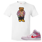 Valentine's Day Mid 1s T Shirt | Sweater Bear, White