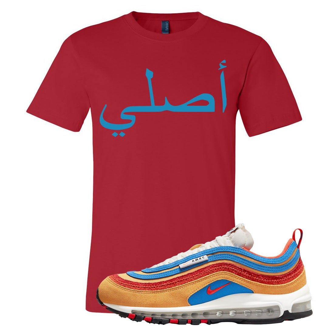Tan AMRC 97s T Shirt | Original Arabic, Red