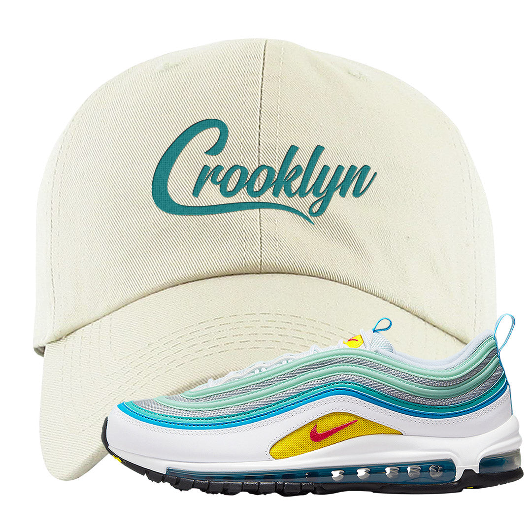Spring Floral 97s Dad Hat | Crooklyn, White