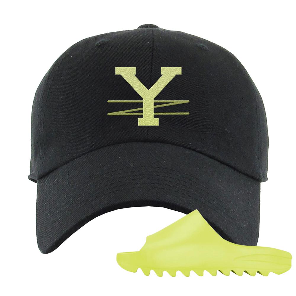 Glow Green Slides Dad Hat | YZ, Black