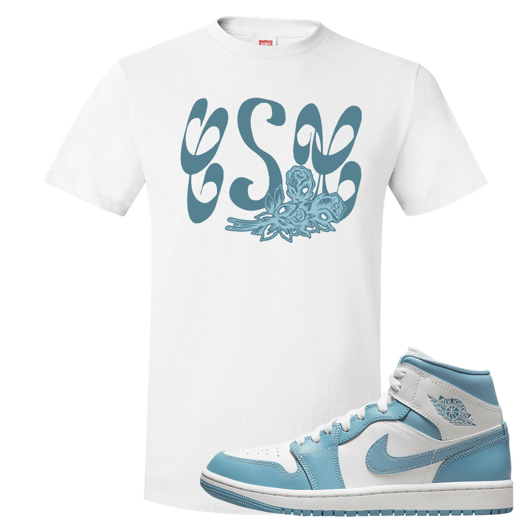 University Blue Mid 1s T Shirt | Certified Sneakerhead, White
