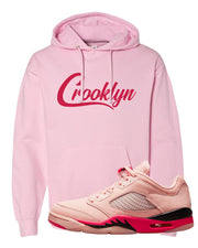 Arctic Pink Low 5s Hoodie | Crooklyn, Light Pink