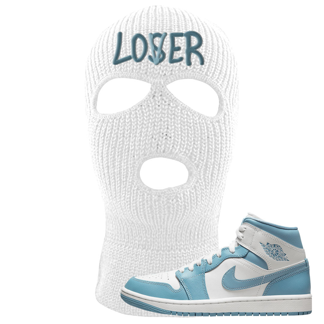 University Blue Mid 1s Ski Mask | Lover, White