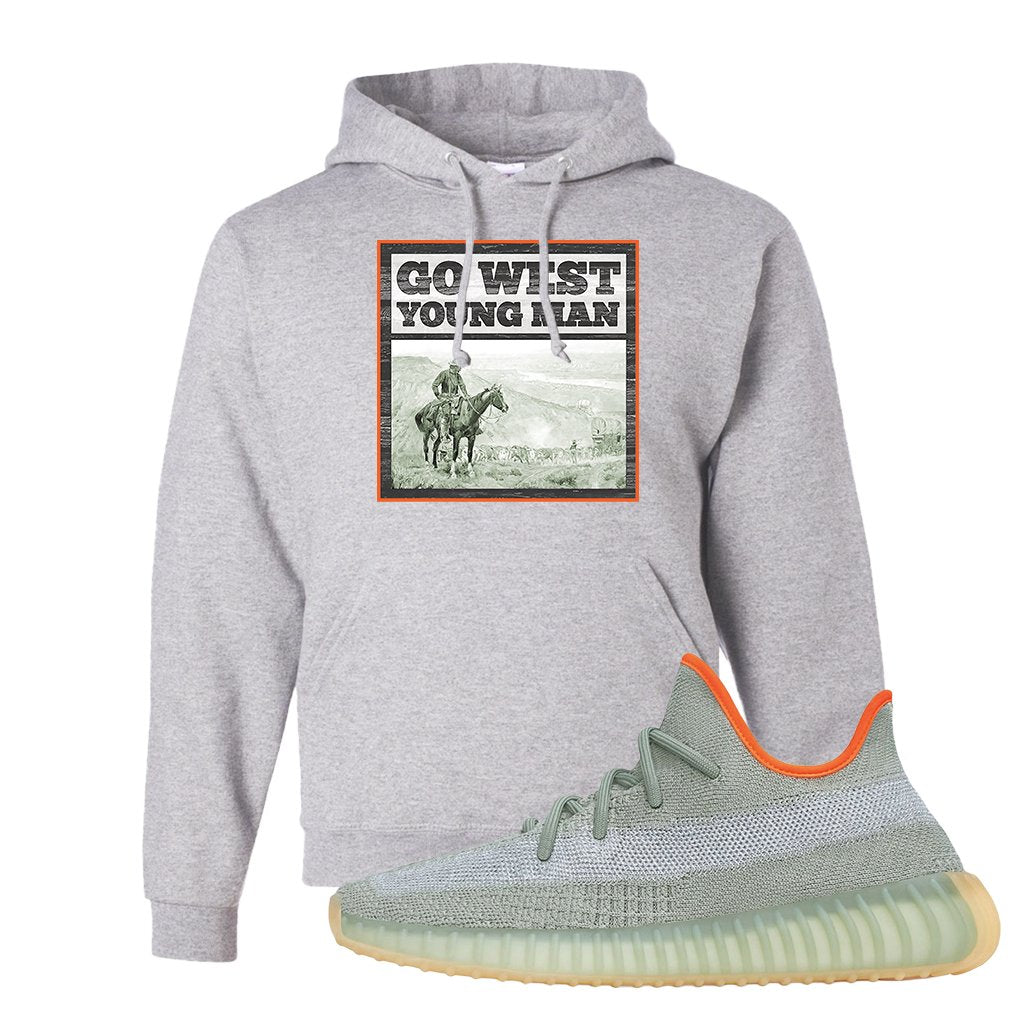 Yeezy 350 V2 Desert Sage Sneaker Pullover Hoodie | Go West Young Man | Ash