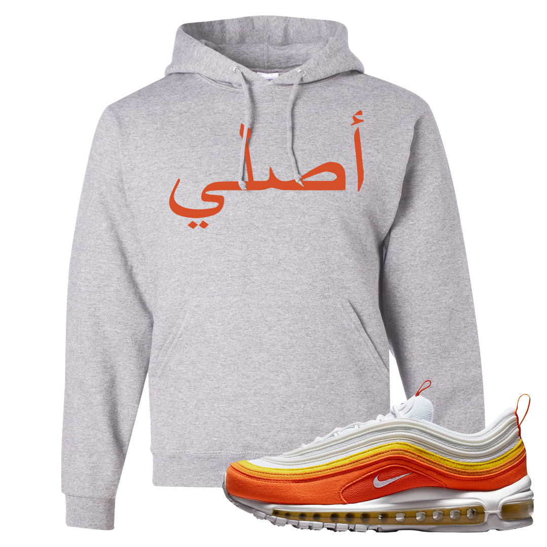 Club Orange Yellow 97s Hoodie | Original Arabic, Ash