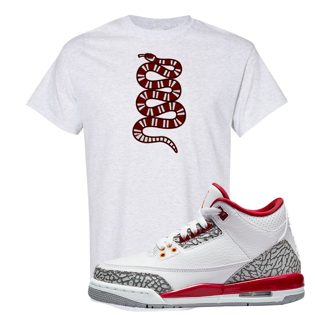 Cardinal Red 3s T Shirt | Coiled Snake, Ash