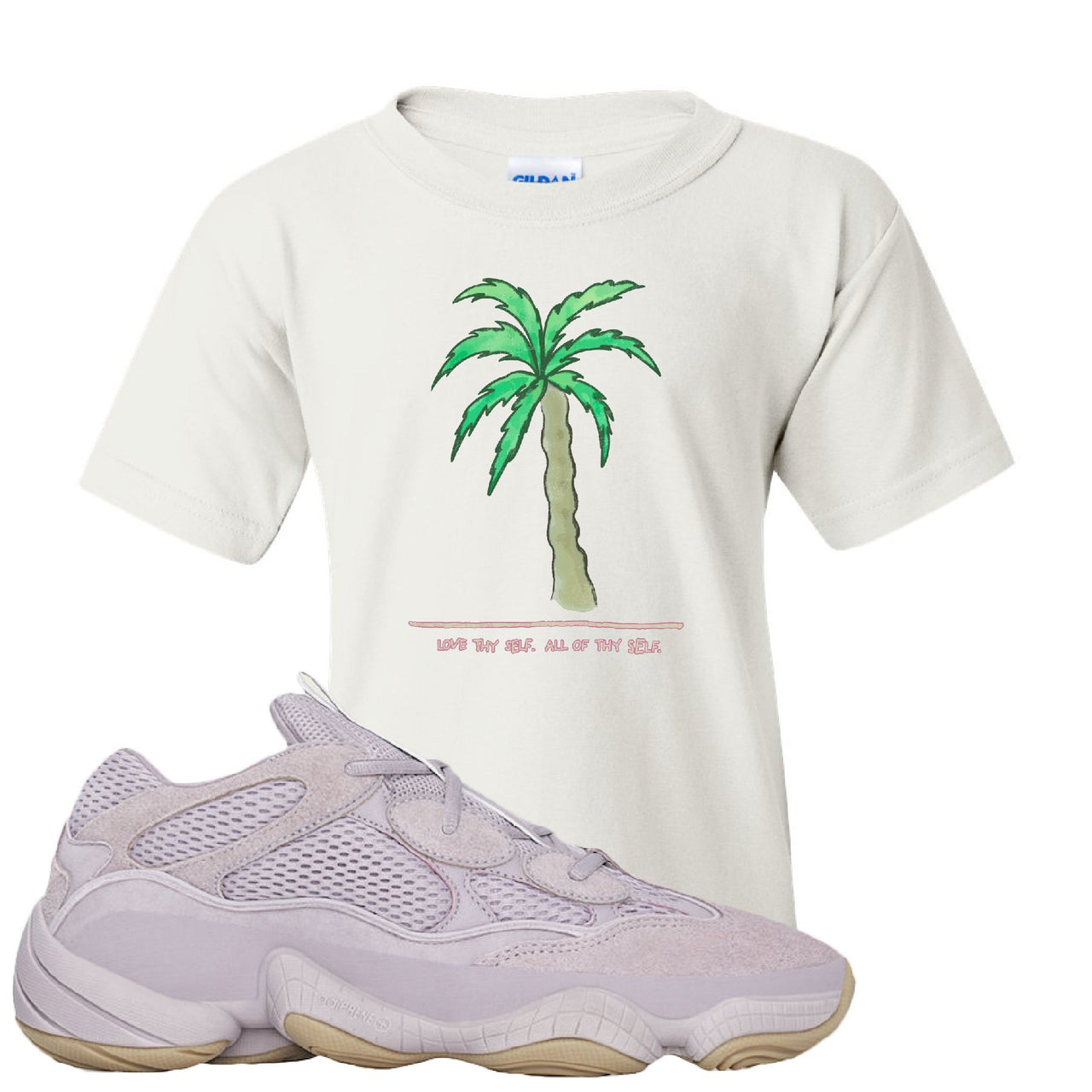 Yeezy 500 Soft Vision Love Thyself Palm White Sneaker Hook Up Kid's T-Shirt