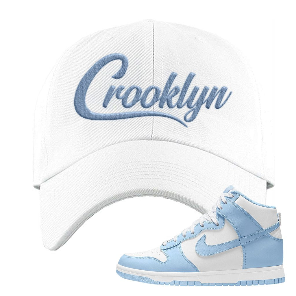 Aluminum High Dunks Dad Hat | Crooklyn, White