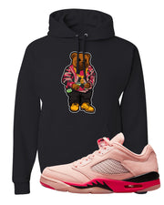 Arctic Pink Low 5s Hoodie | Sweater Bear, Black