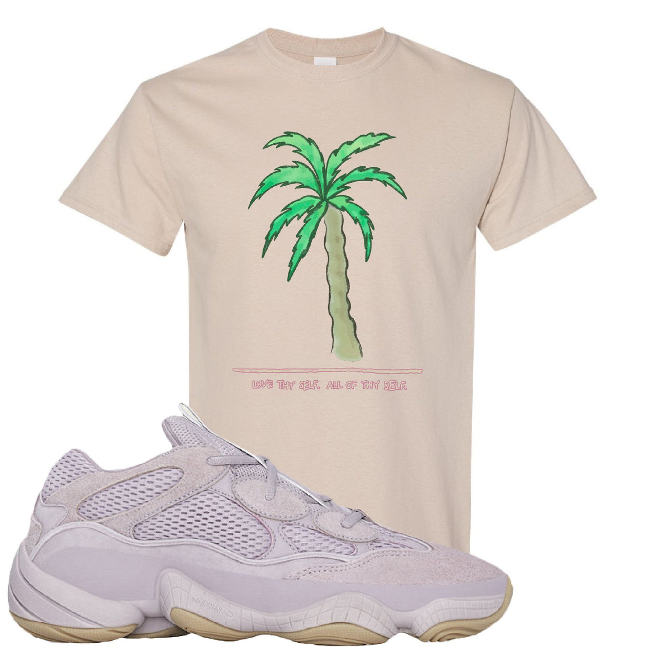 Yeezy 500 Soft Vision Love Thyself Palm Sand Sneaker Hook Up T-Shirt