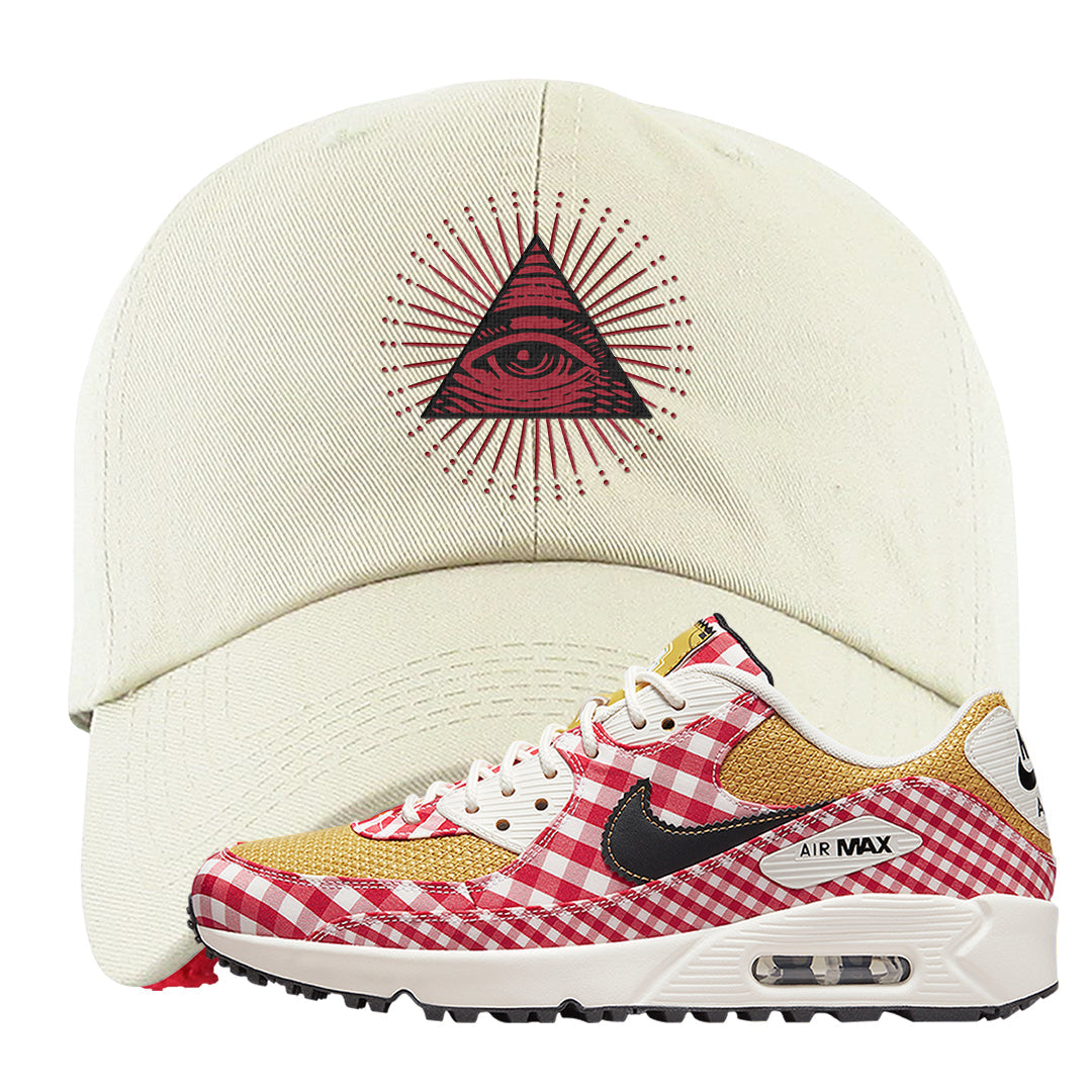 Picnic Golf 90s Dad Hat | All Seeing Eye, White