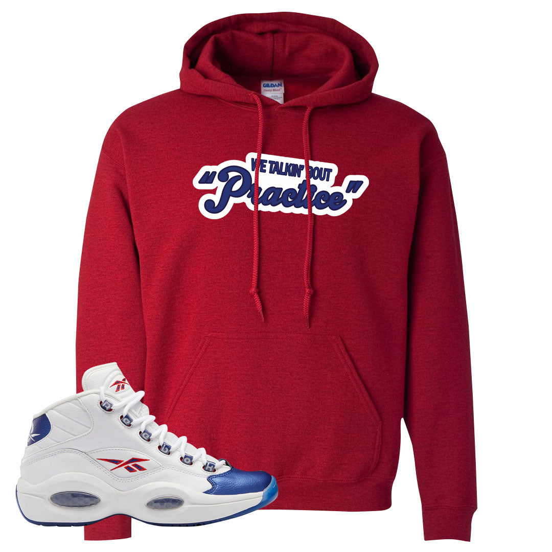 Blue Toe Question Mids Hoodie | Talkin Bout Practice, Red
