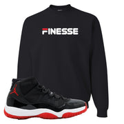 Jordan 11 Bred Finesse Black Sneaker Hook Up Crewneck Sweatshirt