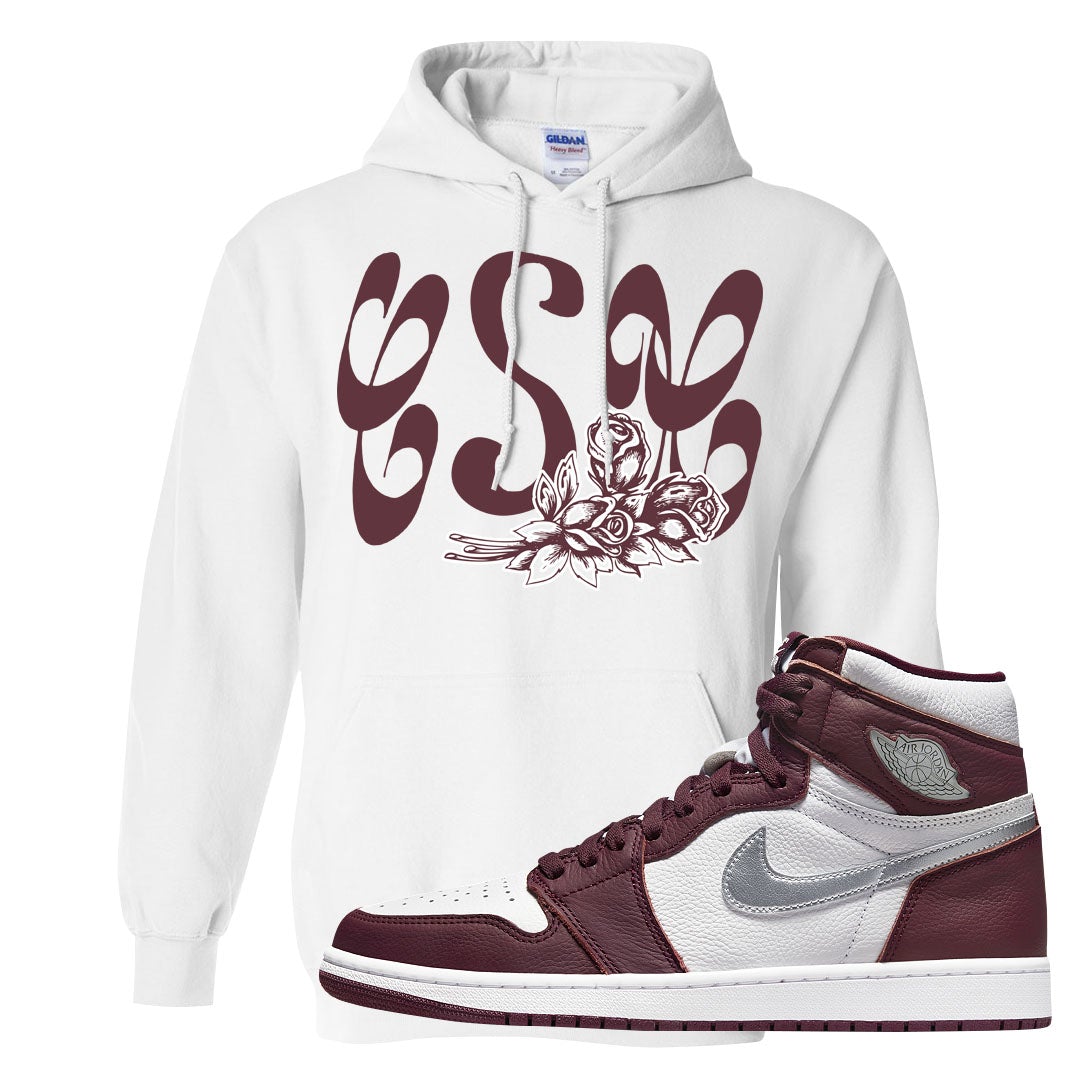 Bordeaux 1s Hoodie | Certified Sneakerhead, White