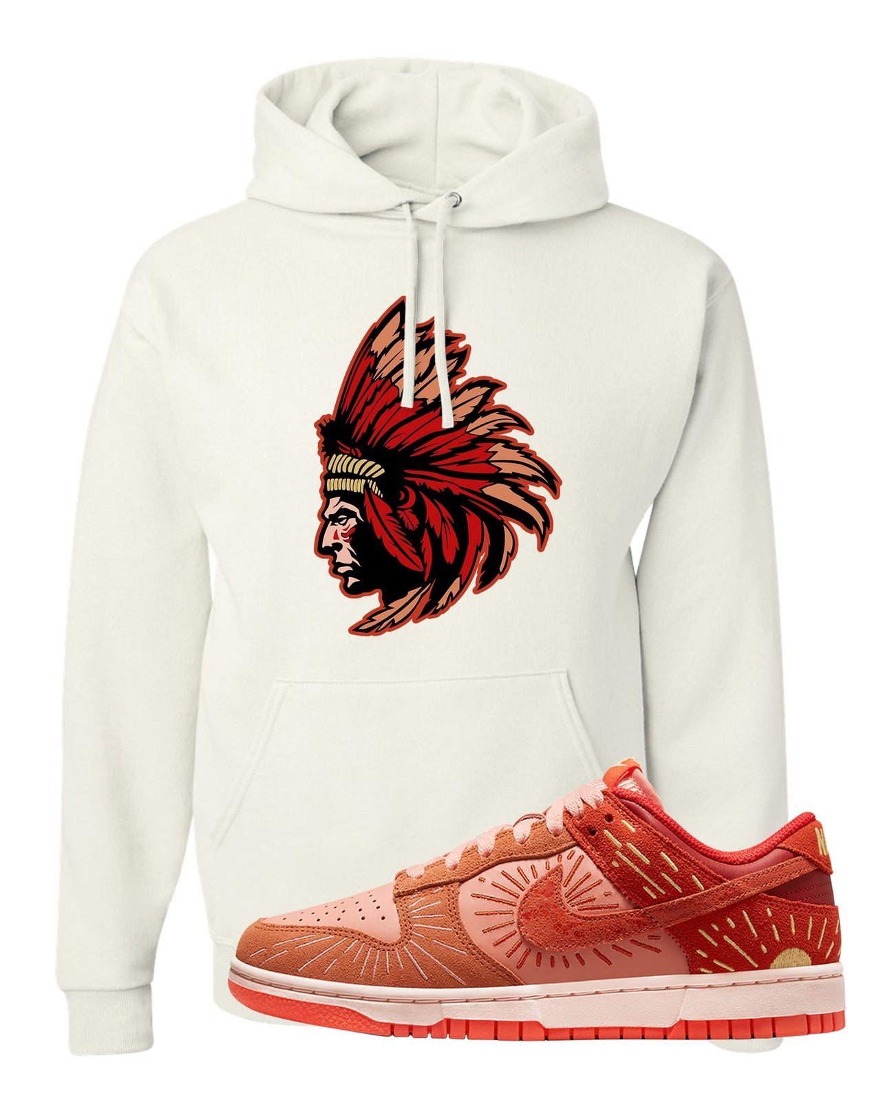 Solstice Low Dunks Hoodie | Indian Chief, White