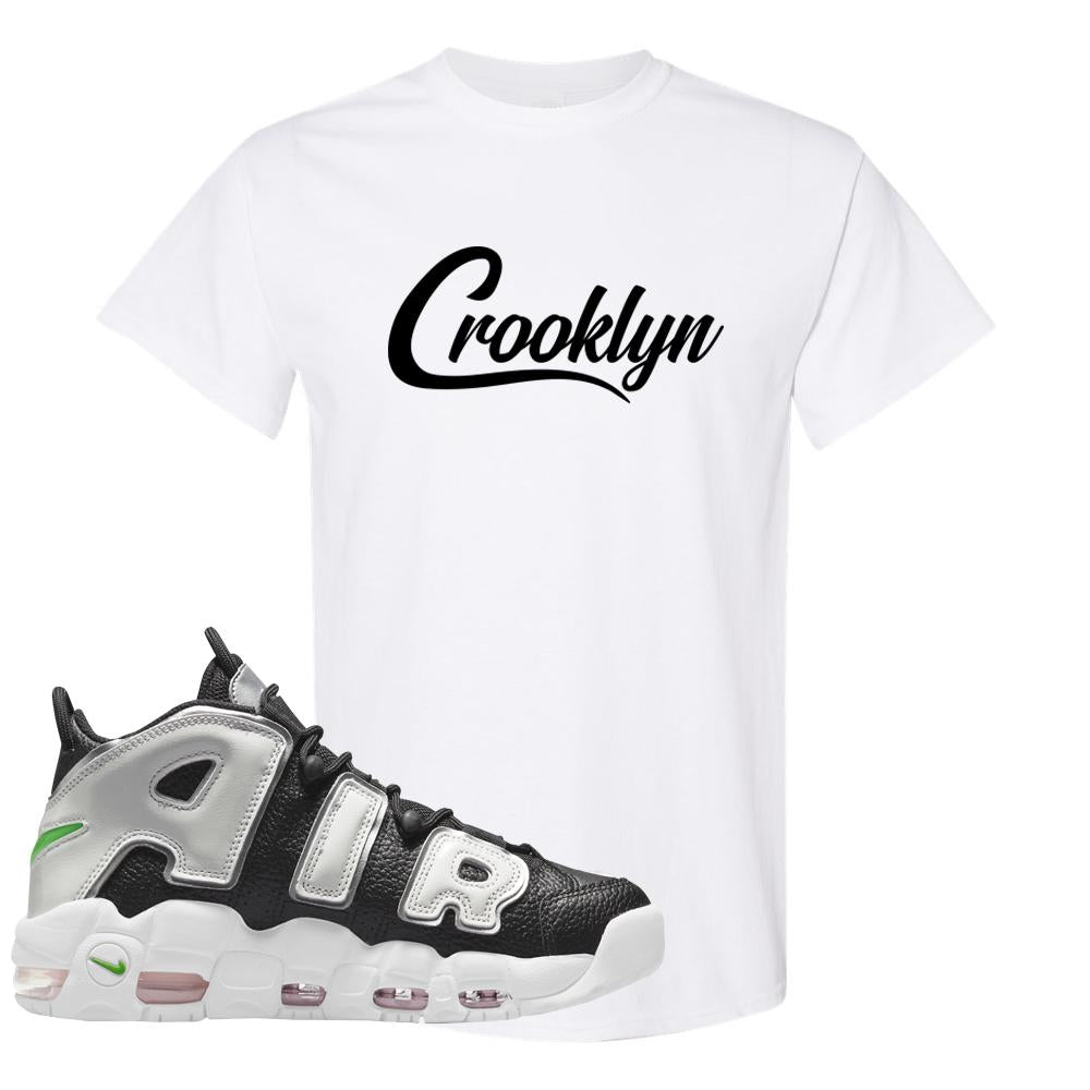 Black Silver Uptempos T Shirt | Crooklyn, White