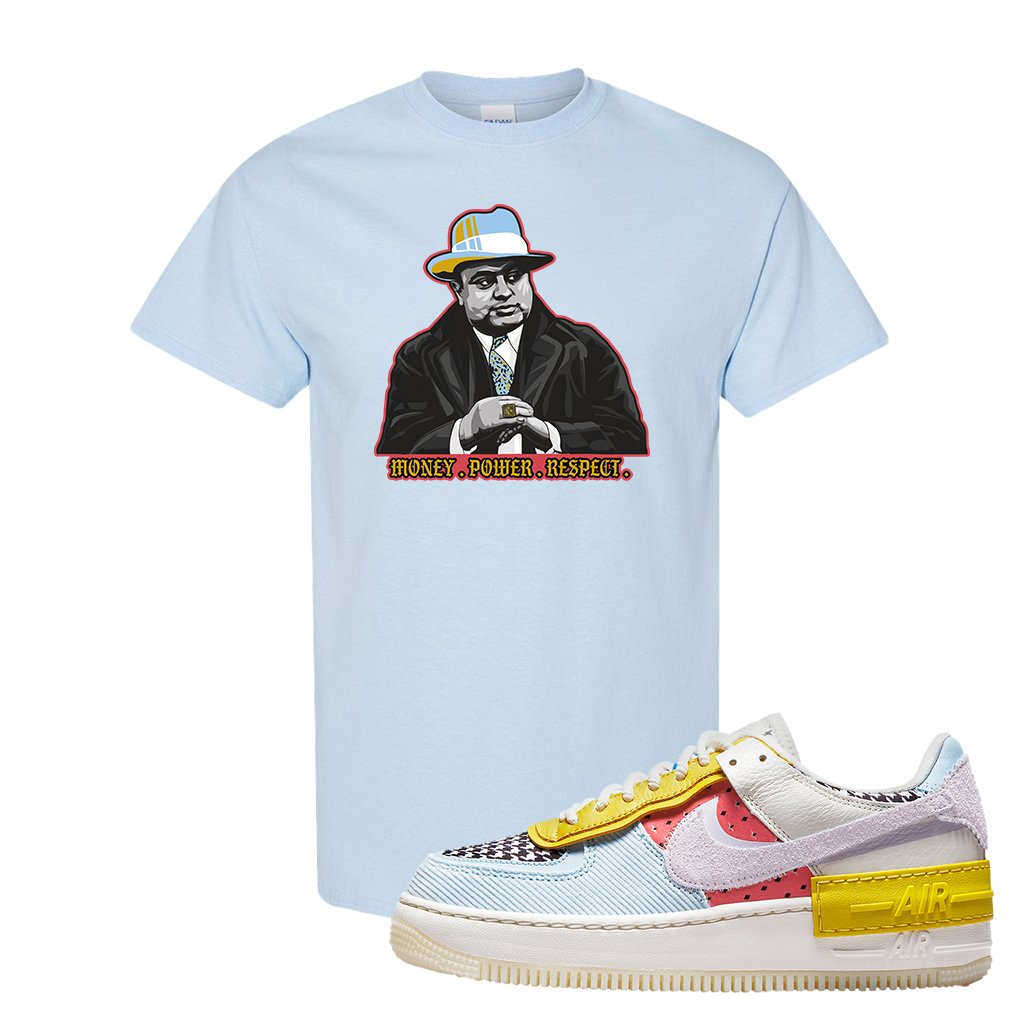 Air Force 1 Shadow Multi-Color T Shirt | Capone Illustration, Light Blue