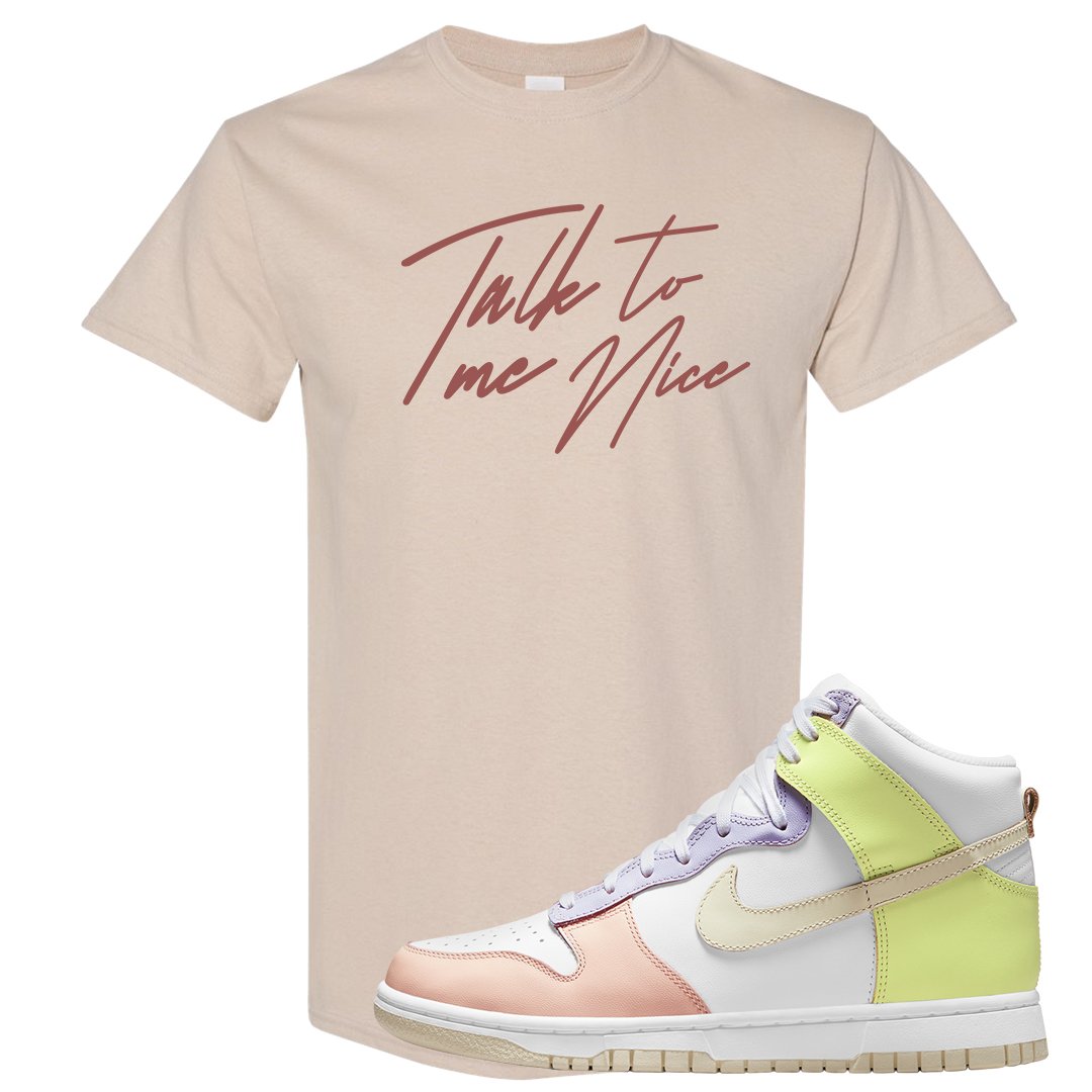 Cashmere High Dunks T Shirt | Talk To Me Nice, Sand