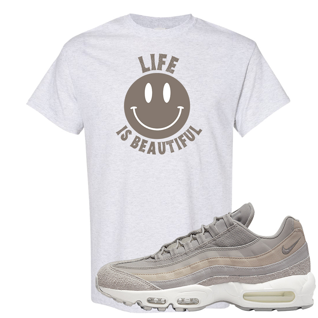 Cobblestone 95s T Shirt | Smile Life Is Beautiful, Ash
