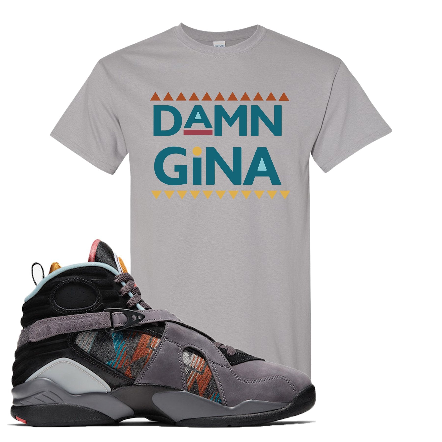 Jordan 8 N7 Pendleton Damn Gina Gravel Sneaker Hook Up T-Shirt