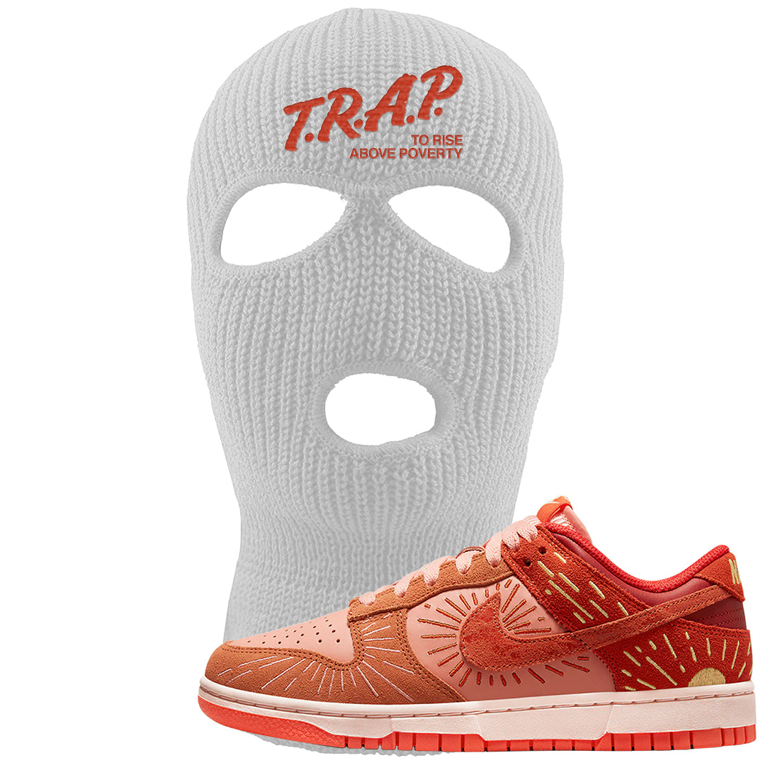 Solstice Low Dunks Ski Mask | Trap To Rise Above Poverty, White