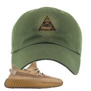 Earth v2 350s Dad Hat | All Seeing Eye, Olive