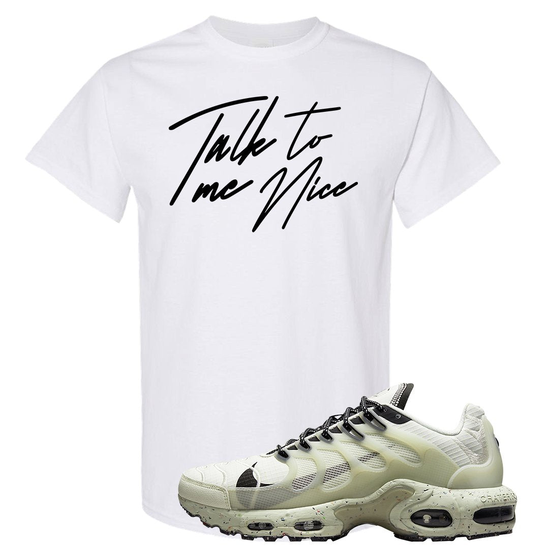 Terrascape Light Bone Pluses T Shirt | Talk To Me Nice, White