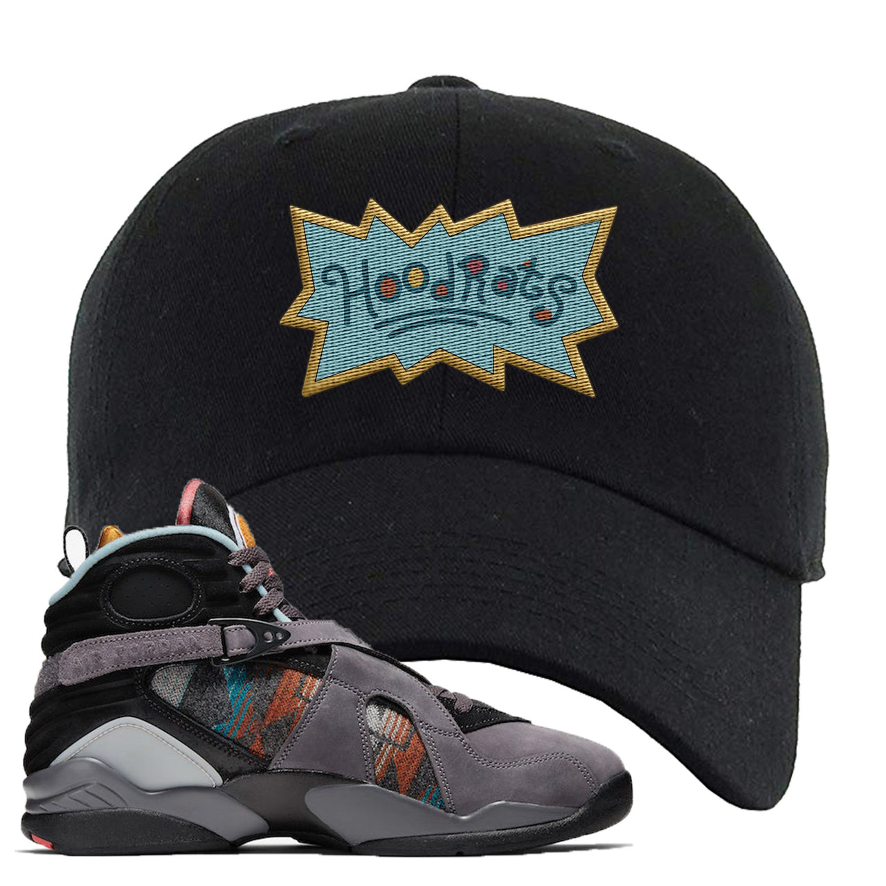 Jordan 8 N7 Pendleton Hood Rats Black Sneaker Hook Up Dad Hat