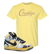 Acid Wash Yellow High Dunks T Shirt | Crooklyn, Cornsilk