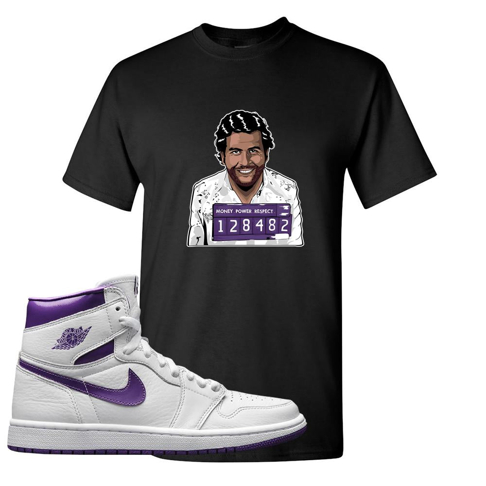 Air Jordan 1 Metallic Purple T Shirt | Escobar Illustration, Black