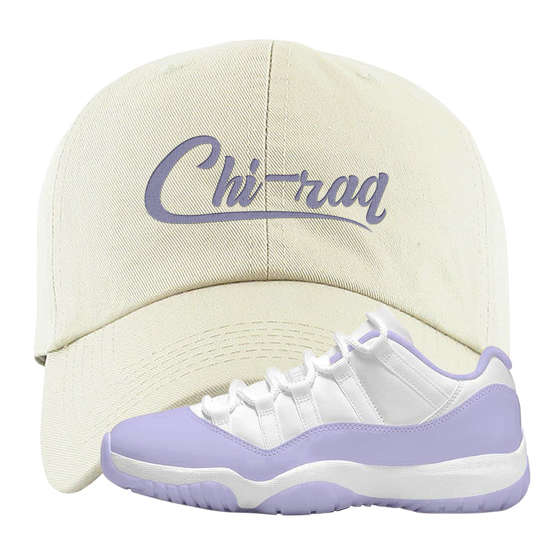 Pure Violet Low 11s Dad Hat | Chiraq, White