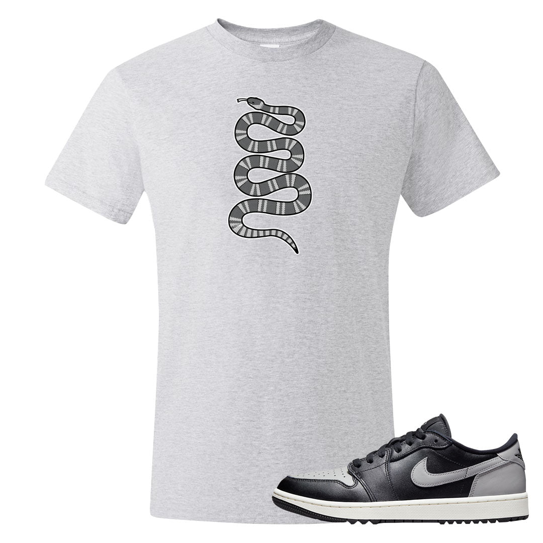 Shadow Golf Low 1s T Shirt | Coiled Snake, Ash