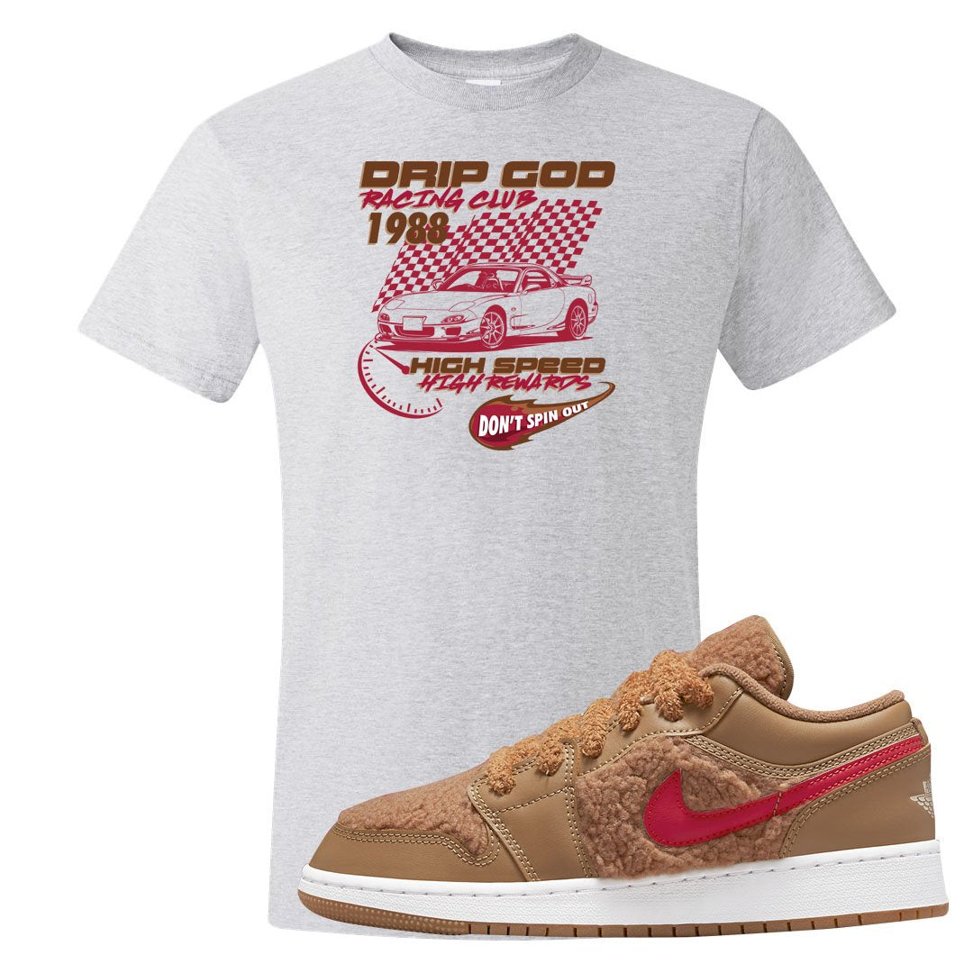 Teddy Bear Low 1s T Shirt | Drip God Racing Club, Ash