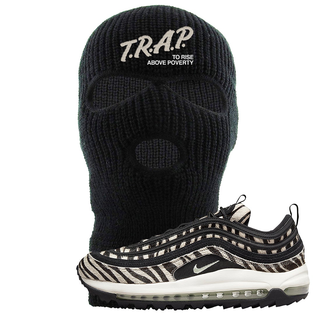 Zebra Golf 97s Ski Mask | Trap To Rise Above Poverty, Black