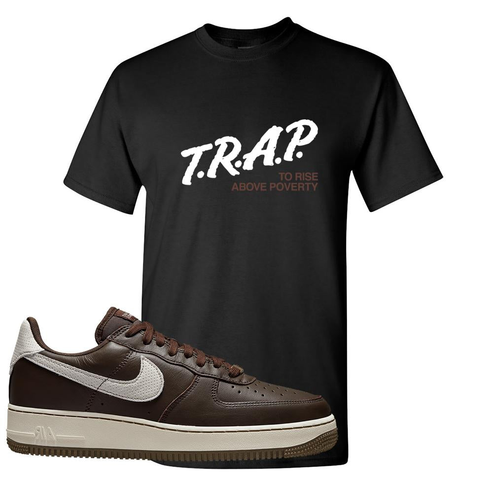 Dark Chocolate Leather 1s T Shirt | Trap To Rise Above Poverty, Black