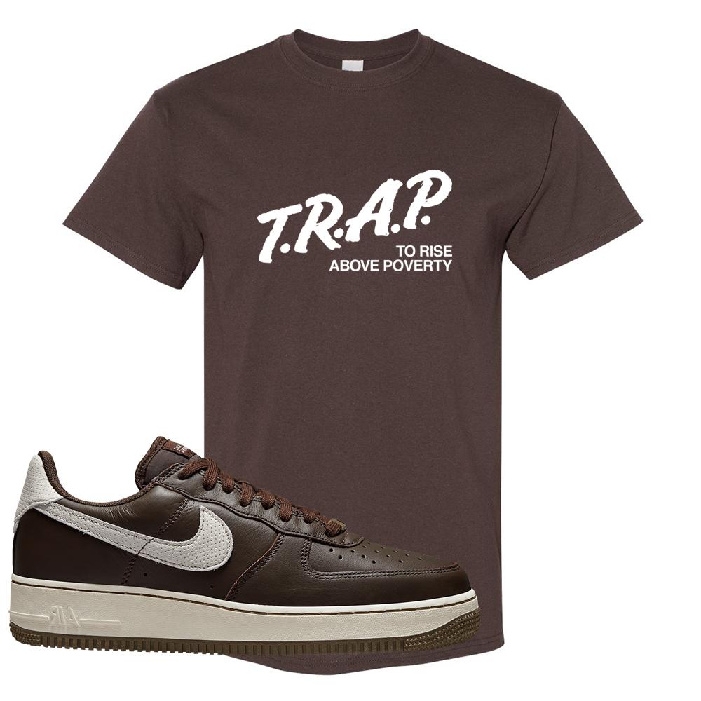 Dark Chocolate Leather 1s T Shirt | Trap To Rise Above Poverty, Chocolate