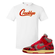 Acid Wash Red 1985 High Dunks T Shirt | Crooklyn, White